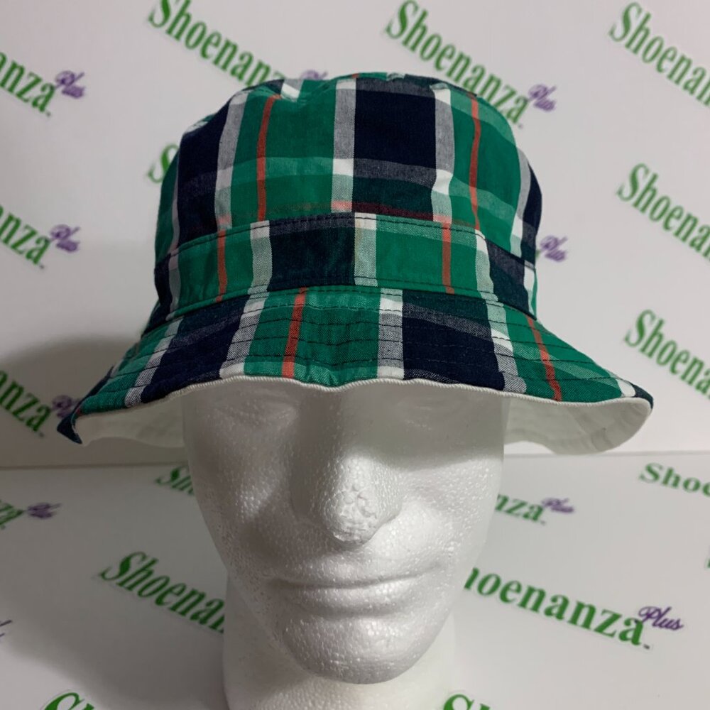 Adidas Bucket Hat Golf Reversible Ladies Womens Green Plaid White Blue One Size - Picture 2 of 12